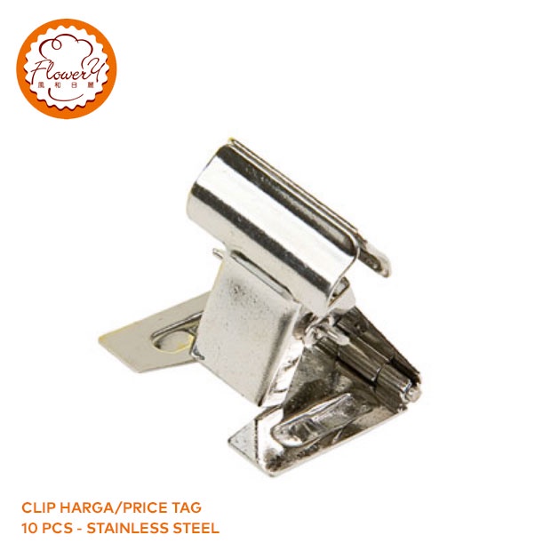 

10pcs Klip Harga Price Clip Holder Tag Stainless Steel