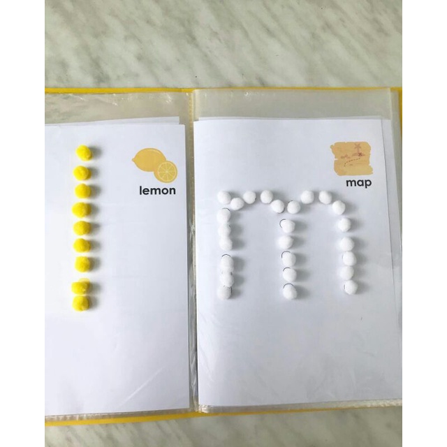 

Mengenal dan belajar huruf Alphabets. 118 halaman 200 pompom. Belajar huruf dan kata bahasa inggris. Belajar di rumah