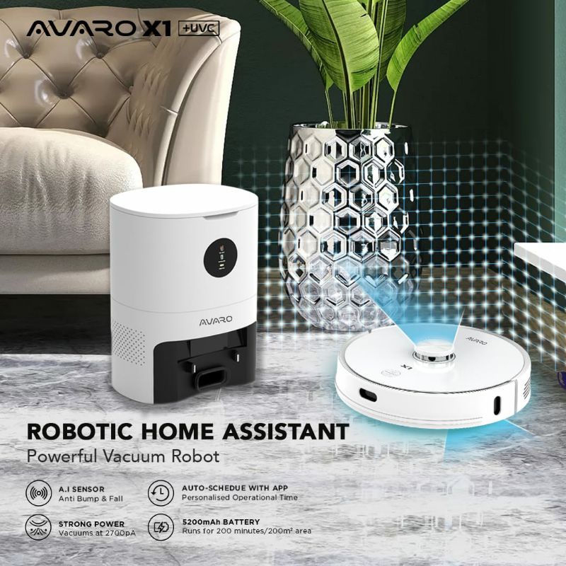 Robot Vacuum Cleaner Avaro X1 with Auto Dustbin