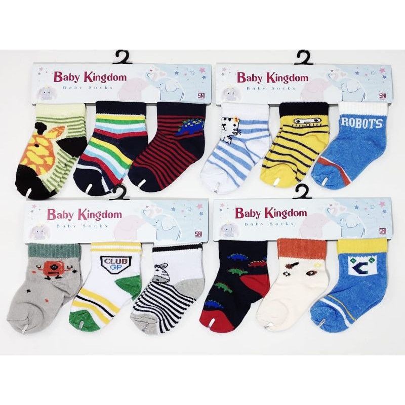 Kaos kaki winteku/flower/evc/baby kingdom 3in1 0-6 bulan