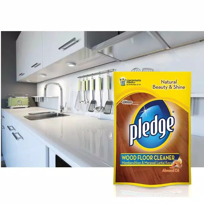 Pledge Wood Floor Cleaner With Almond Oil Pouch 400 ml