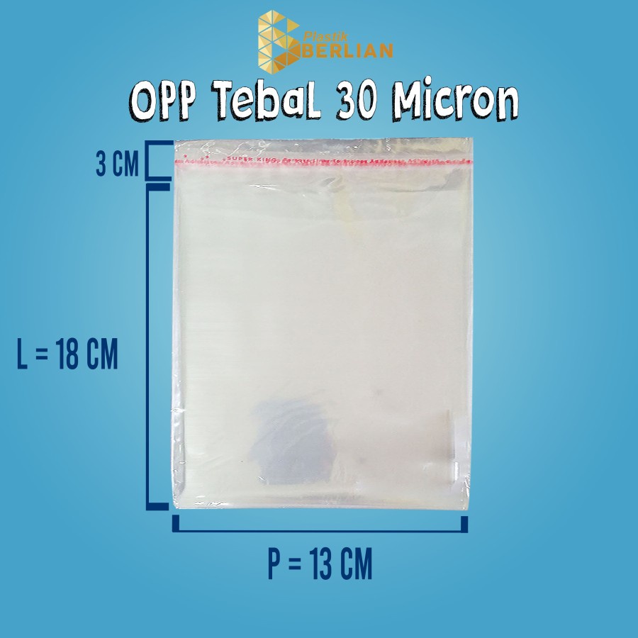 

13 X 18 cm Plastik OPP TEBAL 30 MICRON (100 lbr)