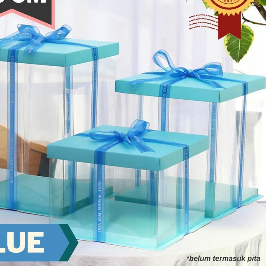 

♟ Cake Box Mika Dus Kue Kotak Kue Transparant 30x30cm PET ➹
