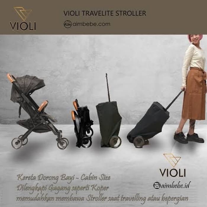 Violi Stroller Drive Kereta Dorong Bayi Cabin Size Traveling Bayi Anak