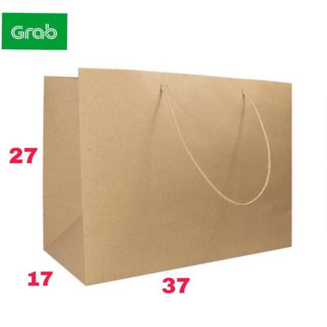 

(TERLARIS) Paperbag XL Polos 37x17x27 Tas Kertas Tas Tali Goodie Bag Shopping