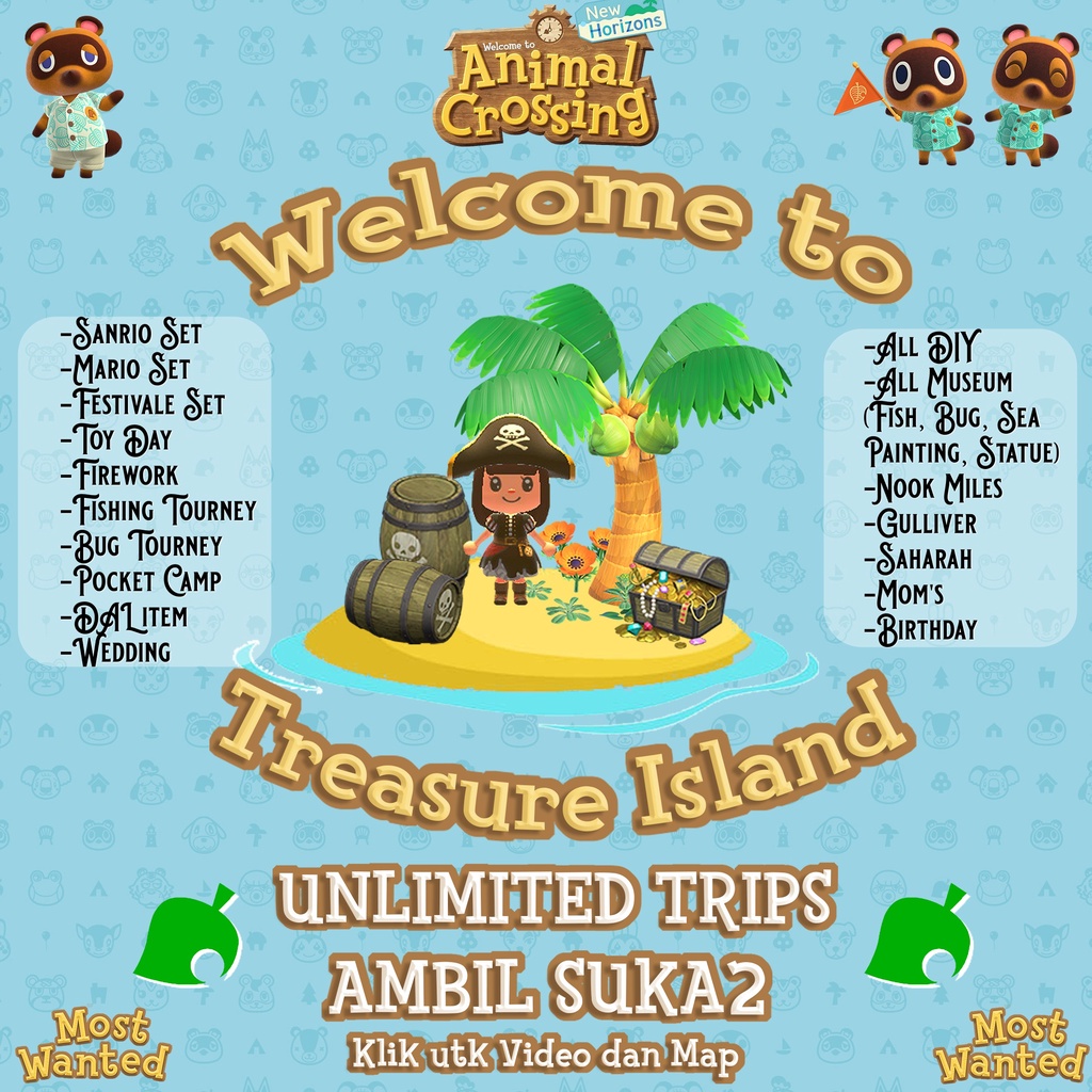 Jual Treasure Island Animal Crossing New Horizons ACNH Bells Item NMT