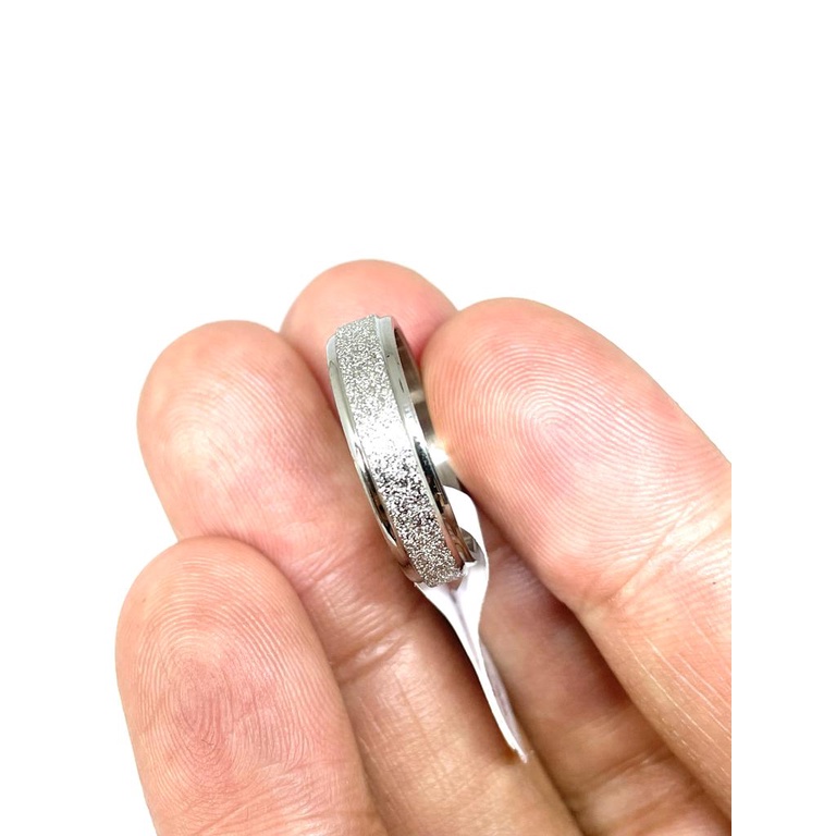 Cincin Titanium Pasir Putih Cincin Tunangan Cincin Kawin P10 Anti Karat Awet Lama