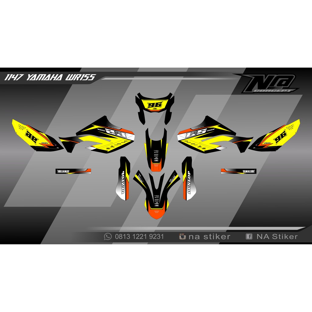 Decal yamaha wr155 GRAFIS KUNING HITAM