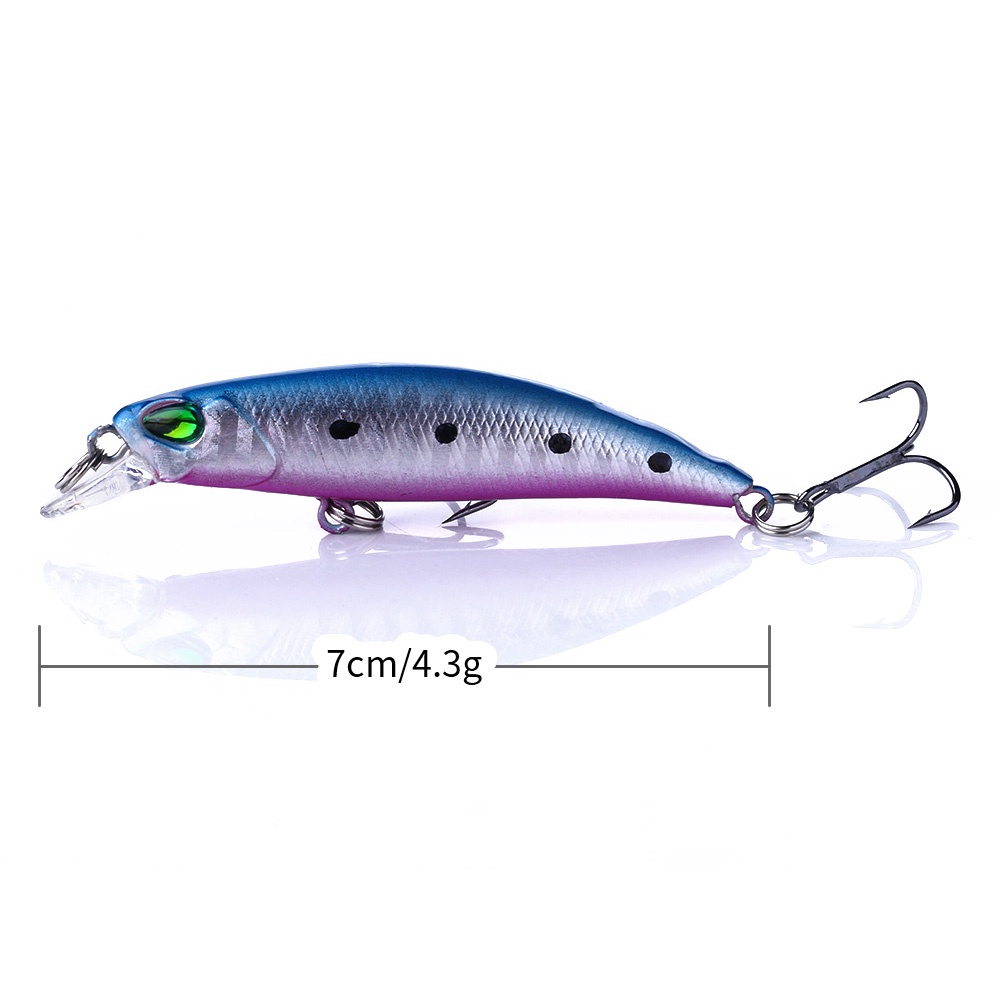 HENGJIA 100PCS Minnow Umpan Pancing 7cm 4.3g Artificial Hard Bait Wobbler Swimbait Fishing Tackle