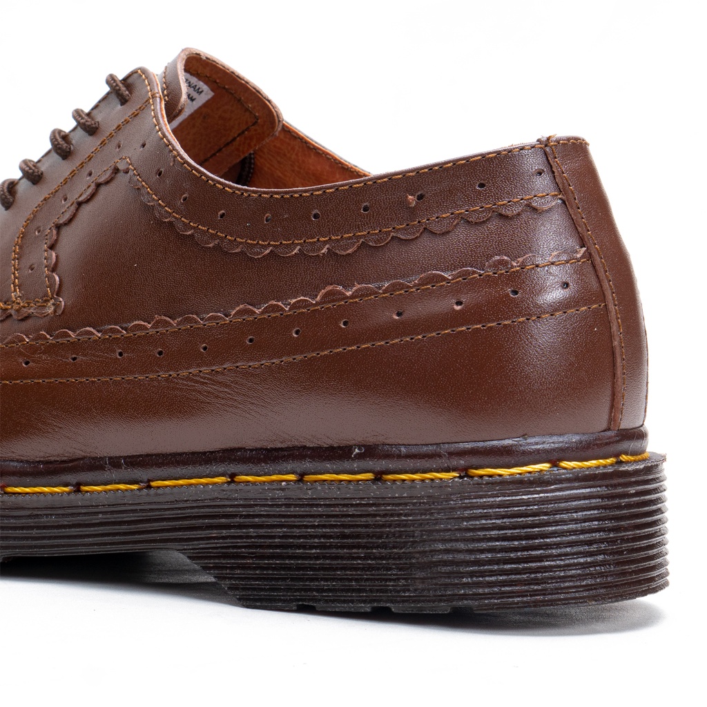 Sepatu Pria Low Boots Wingtips Pria Kulit Sapi Asli Outsole Karet Anti Slip dan Kuat M1061