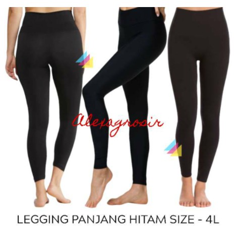 12 PCS Legging Wanita HITAM Panjang Polos GROSIR