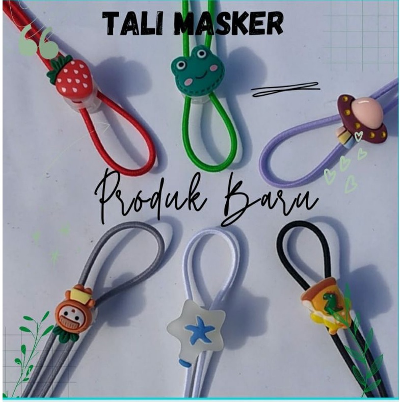 Tali masker 2 in 1dengan resin strap masker  pengait plastik kalung masker