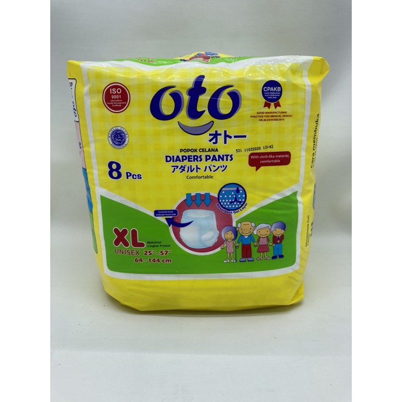 Oto Diapers Pants POPOK DEWASA CELANA XL-8 KUNING