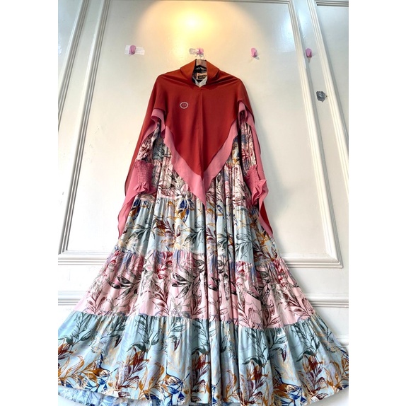 Danisa Homey Dress Set by Poppy Syari Original 100% Premium Gamis Set Khimar Daily Dress Bergo Hijab-7