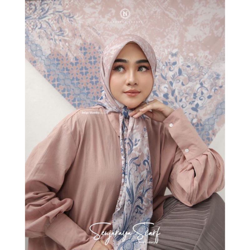 SENJARAYA SCARF HIJAB BY NADHEERA LUXURY ORI HIJAB VOAL MOTIF BY NADHEERA