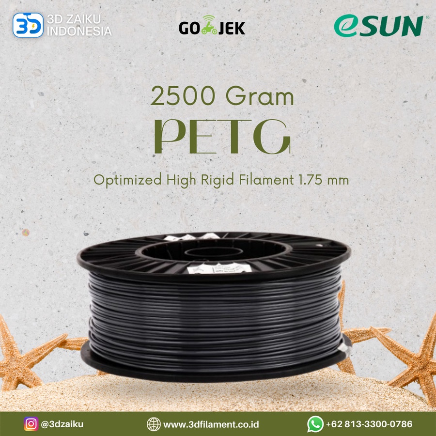 eSUN PETG 3D Filament 2500 Gram Optimized High Rigid Filament 1.75 mm