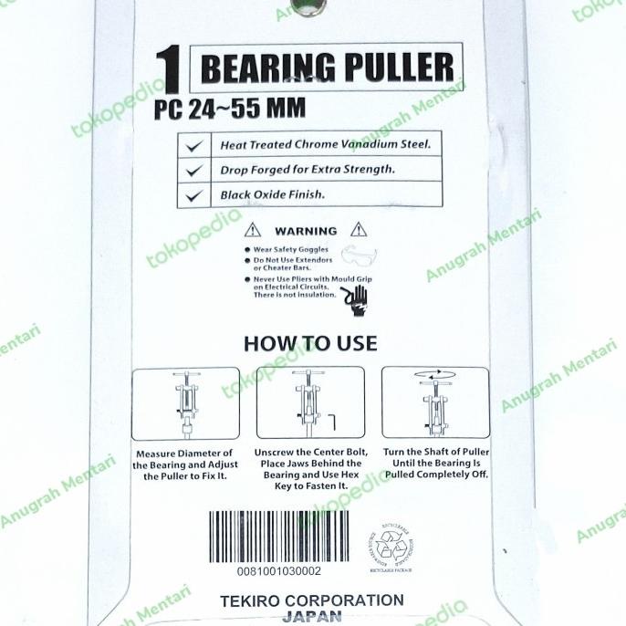 tekiro bearing puller ball bearing tracker pencabut melepas bearing