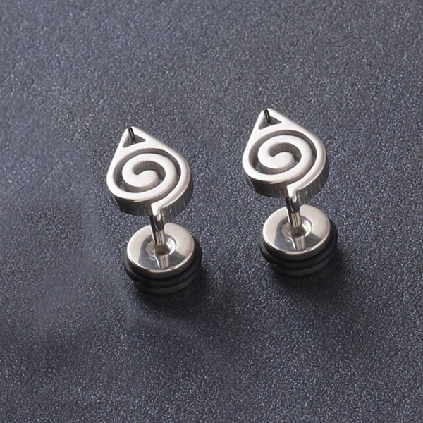 Anting Titanium Steel Hypoallergenic Anime Naruto Unik Modis Trendi Keren Gaya Hip-Hop Anting Perempuan Pria