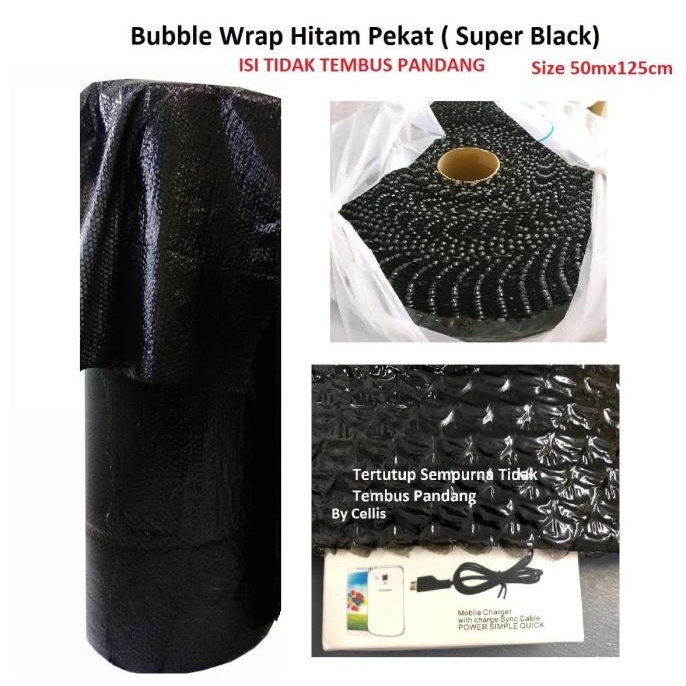 

Plastik Bubble Wrap HITAM PEKAT 50m X 125cm (TIDAK tembus pandang )