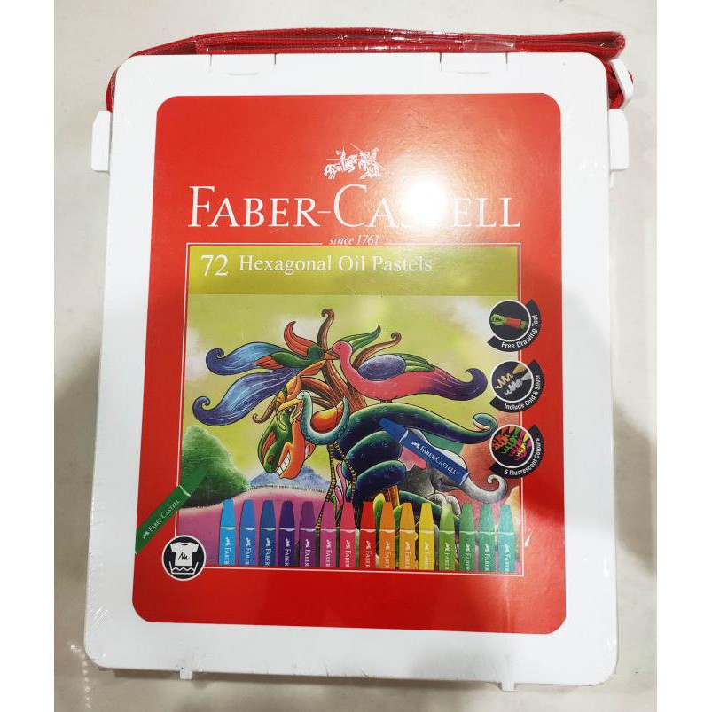 

(PERALATAN MENGGAMBAR) CRAYON /HEXAGONAL OIL PASTEL FABER CASTELL ( BOX PUTIH SUSU ) 72 WARNA