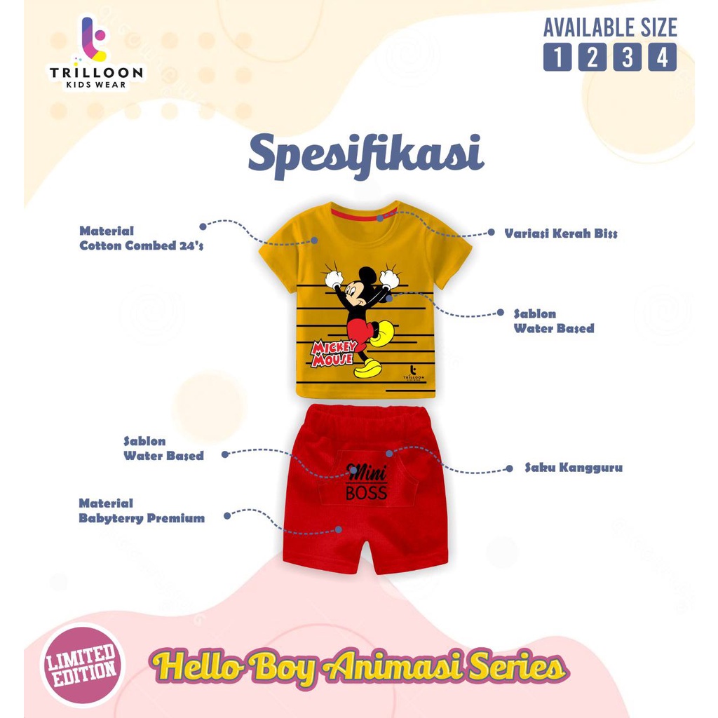 Setelan anak Hello Boys Animal Series by Trilloon