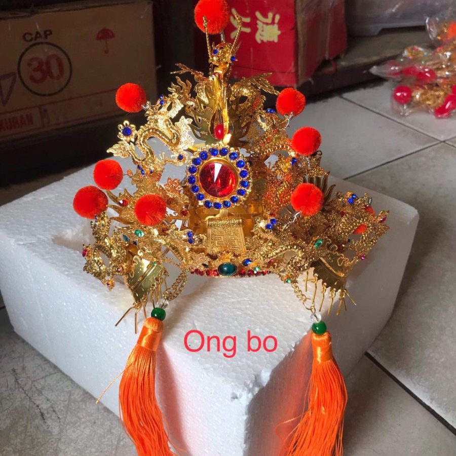 topi mahkota - ong bo / dewa ong ya - 12 inch