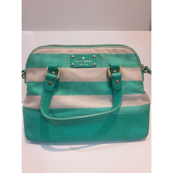 PRELOVED Kate Spade Bag Alma Strip Hijau Tosca Putih