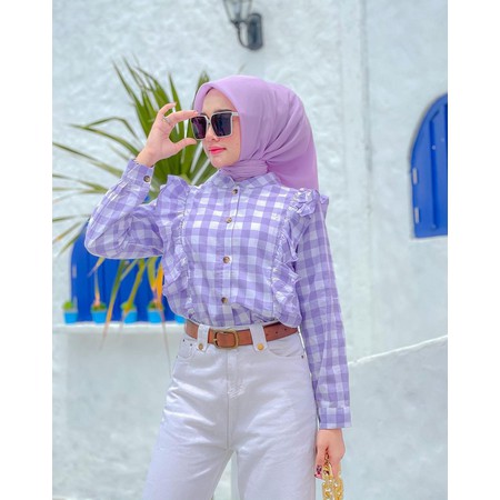 UNA TOP KEMEJA WANITA BAJU MUSLIM KATUN KOREAN STYLE