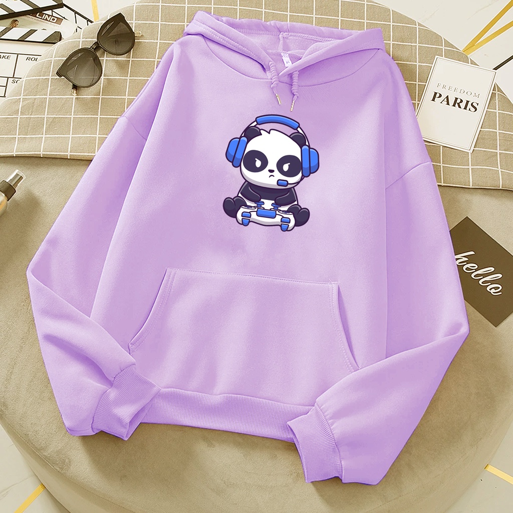 Sweater hoodie anak perempuan PANDA GAMERS baju anak cowok cewek lucu