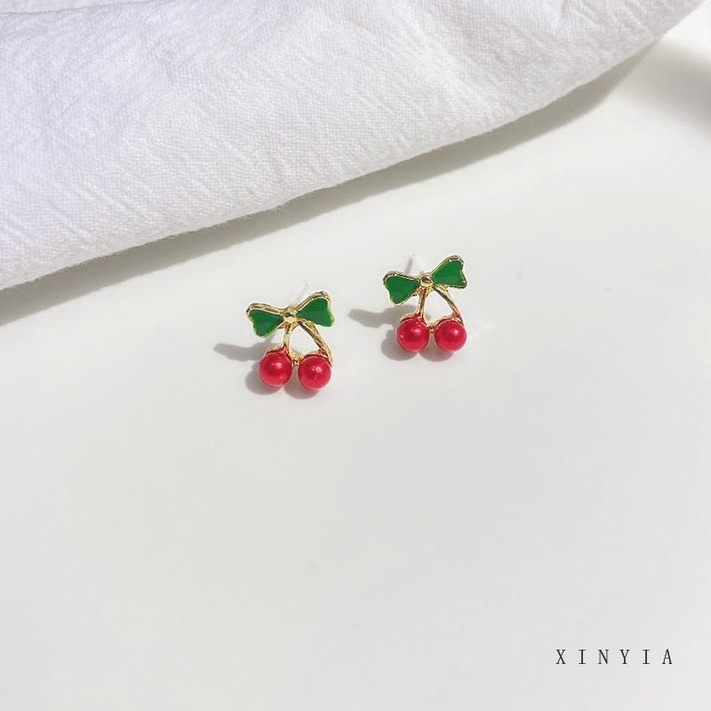 Cherry Merah Lucu Anting Merasa Manis Fashion Korea Perhiasan Wanita