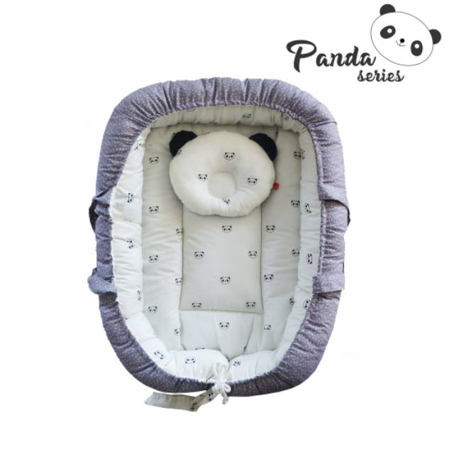 [2 kg] Omiland Kasur Bayi Serut + Kelambu Kojong (Bisa Dilepas) Panda Series - OYK 1141-2