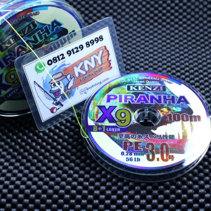 Senar Benang Pancing PE Kenzi Piranha X9 PE 3.0 kenur mancing laut