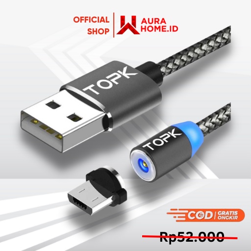 Kabel Charger Magnetic Micro USB / Kabel Cable Data Carger Cas Casan Charger Chargeran Android Fast 