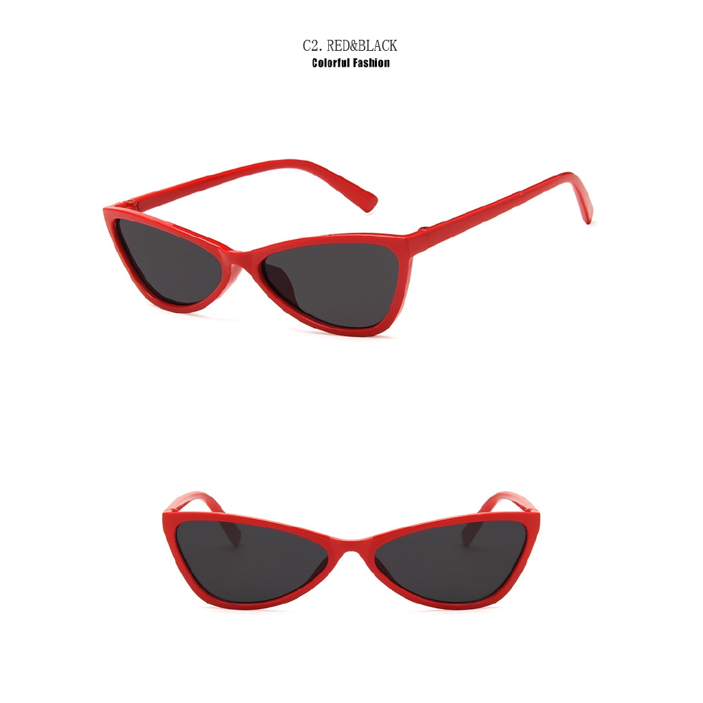 2022 Kacamata Hitam Wanita Model Mata Kucing Kecil Retro Sexy Untuk Musim Panas / Outdoor