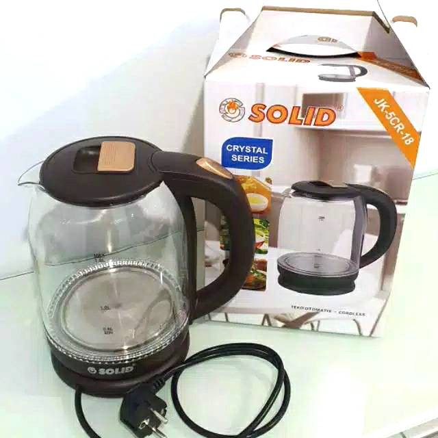 SOLID Kettle KACA - Teko Listrik K 5 CR KRISTAL - Teko Kaca 1,8 Liter / Kettle Kaca Tahan Panas