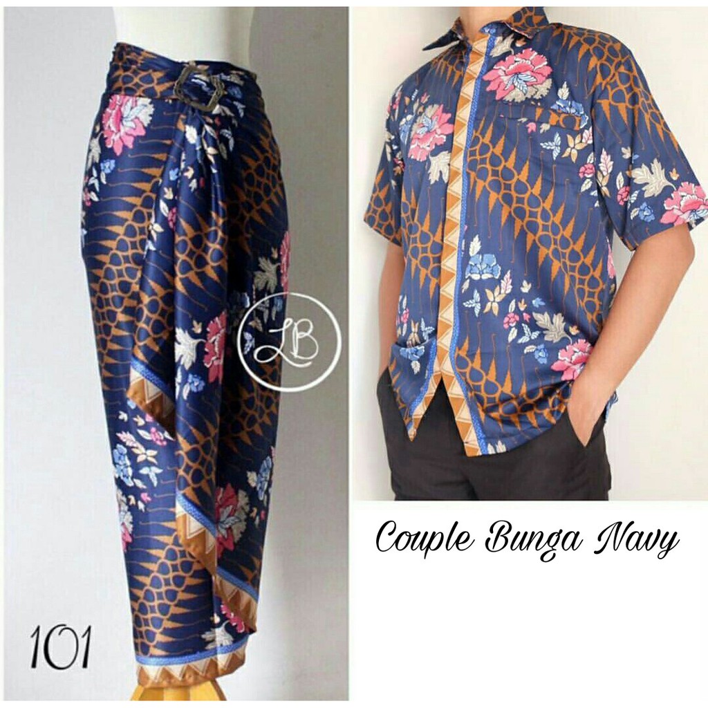 Couple Rok Lilit Dan Kemeja Batik