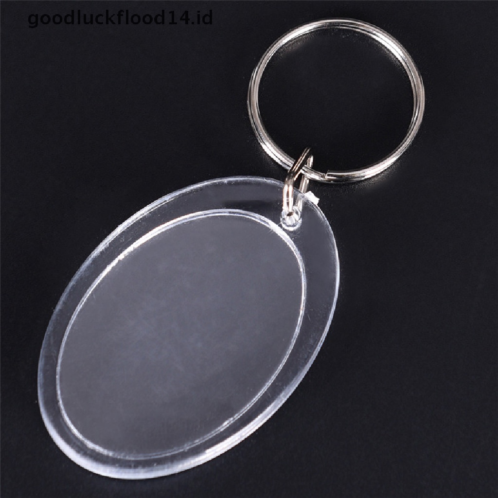 [OOID] 5PCs Transparent Blank Insert Photo Picture Frame Keyring Key Chain DIY Gifts ID