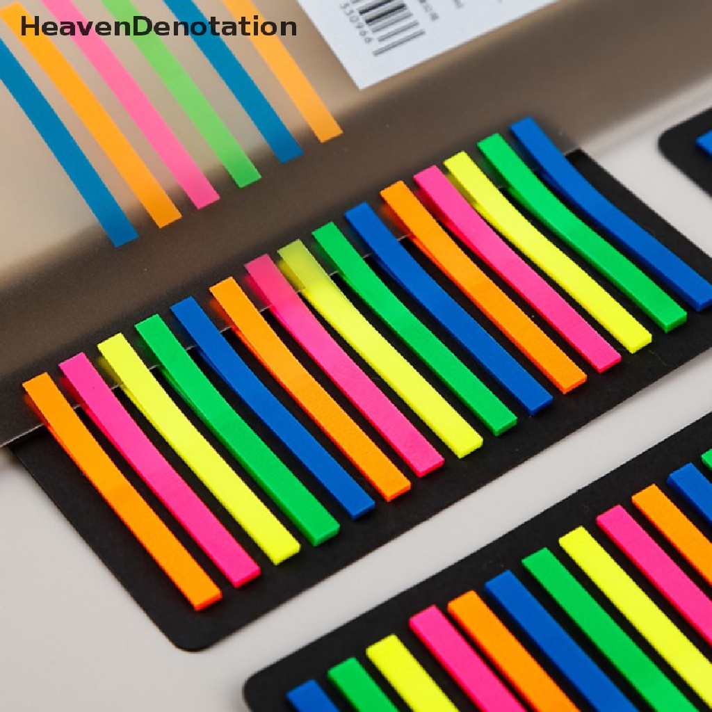 [HeavenDenotation] 160/300pcs Color Transparent Fluorescent Index Tabs Flags Sticky Note Stationery