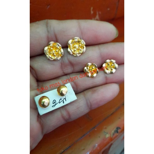 Anting Variasi  Mas London Asli 24K Kadar 999,9%.