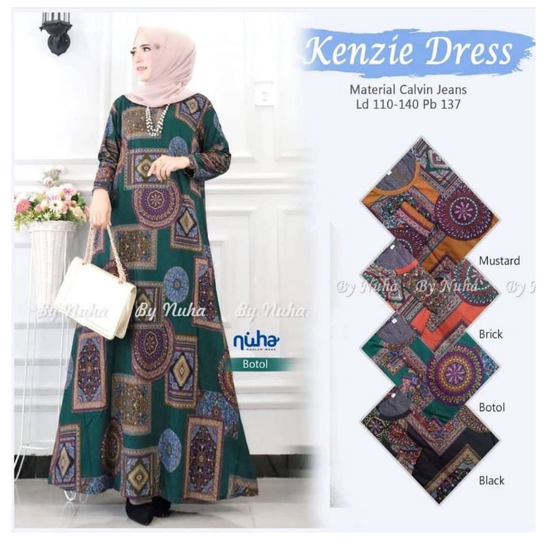 Kenzie Dress - Gamis Calvin Jeans Terbaru Jumbo LD100-110 XL-XXXXL / R.27 - 022-6000 / R.27 - 023-5380