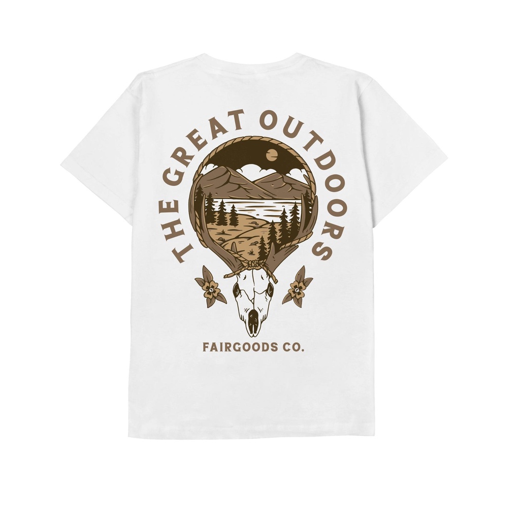 Fairgoods Kaos - The Great Outdoors - Putih G3V8