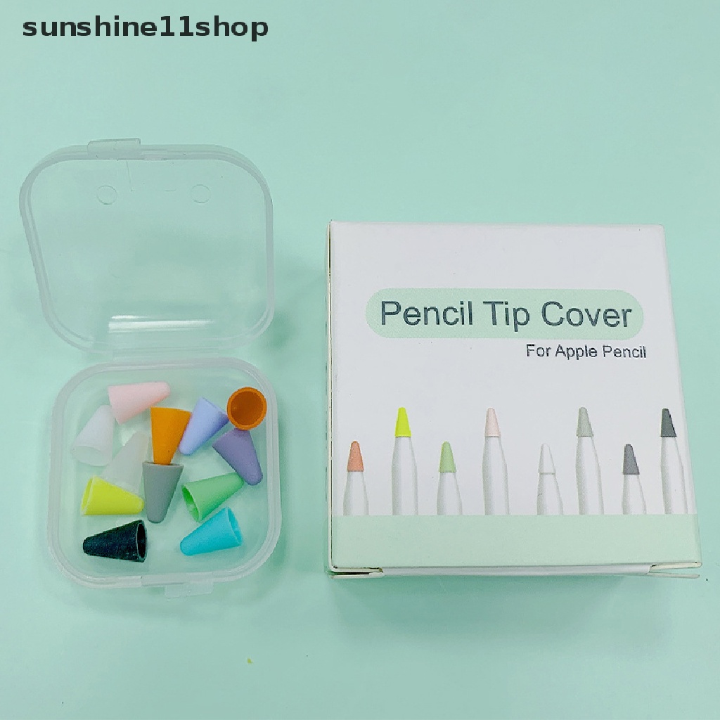 Sho 12pcs Cover Ujung Pensil Apple Pencil Generasi 2 / 1 Bahan Silikon