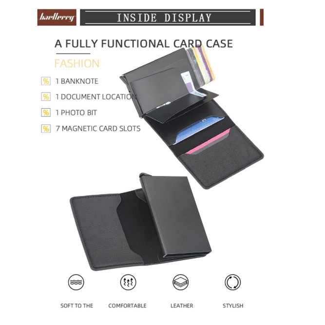 Dompet Kartu Kulit RFID Baellerry Original Anti Theft Card BLY39