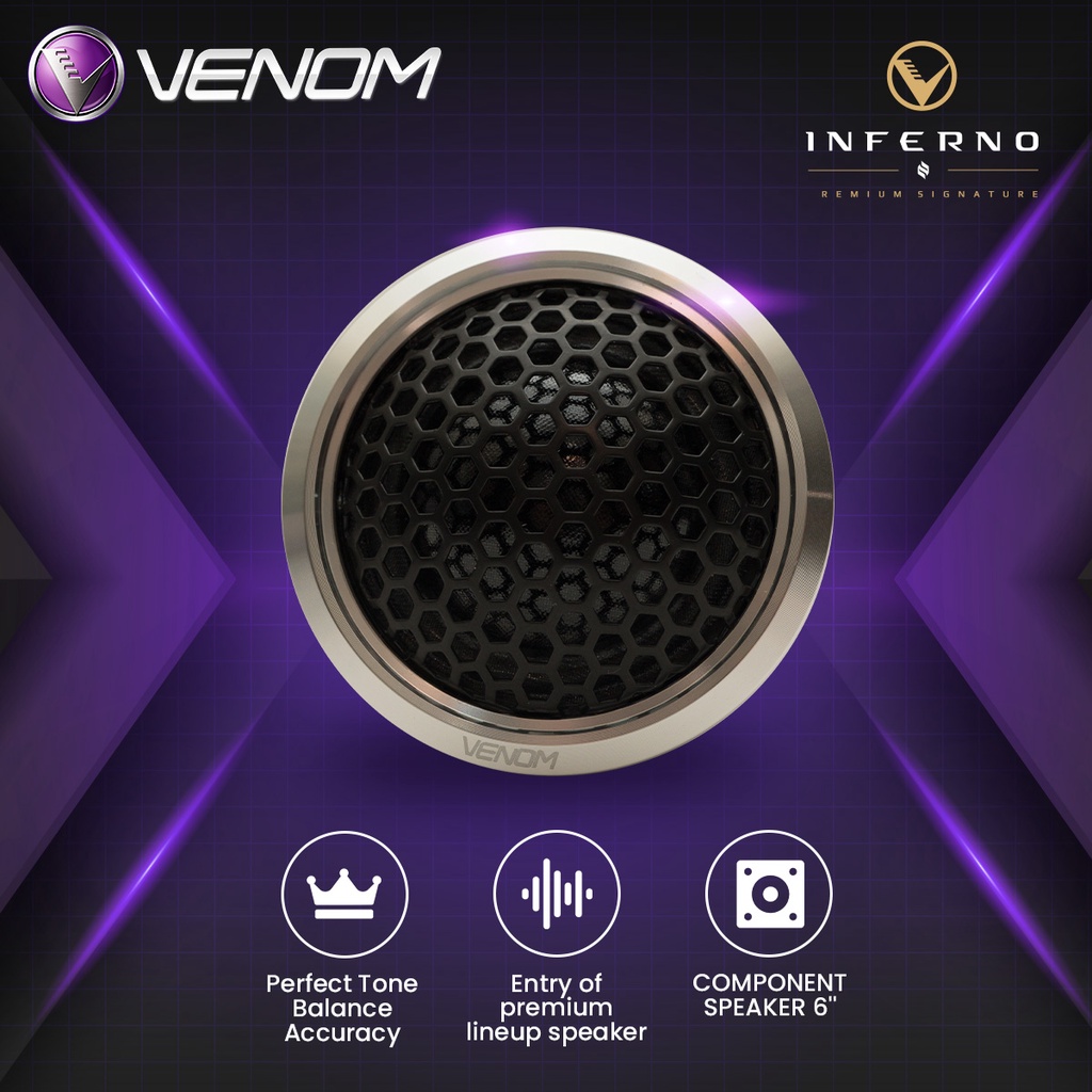 Venom Inferno Series VIN 6 E Speaker Mobil Split 2 Way 6 Inch