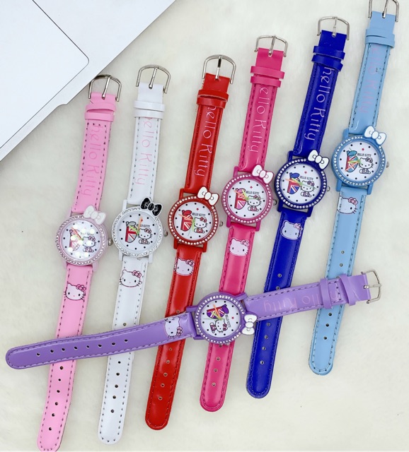 ✅COD [READY STOCK] HELLO KITTY JAM TANGAN ANAK-ANAK KULIT FASHION MURAH IMPOR HARGA GROSIR A11