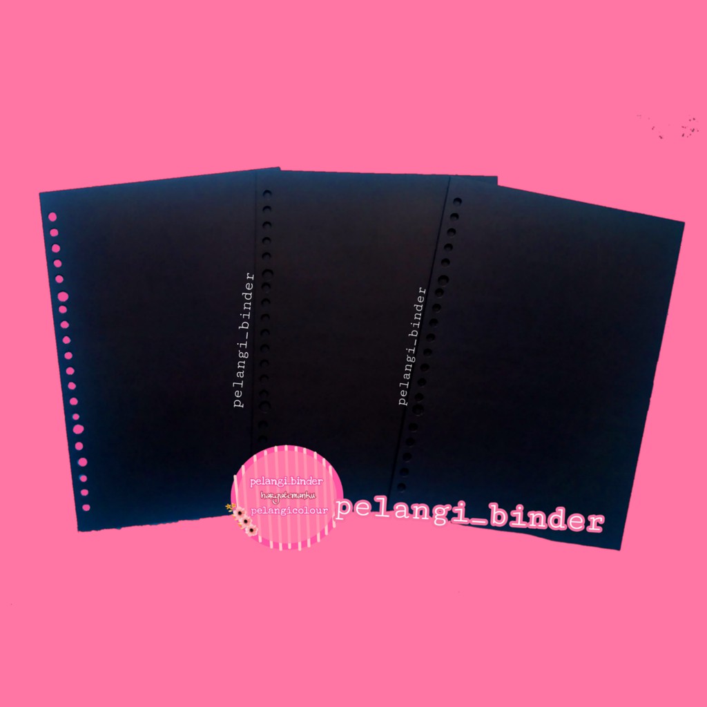 

Loose Leaf isi binder polos hitam - isi binder polos warna
