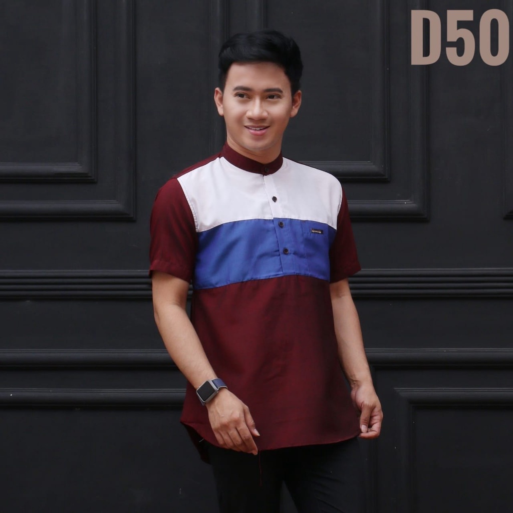 Kemeja Pria Lengan Pendek Cowok distro Surfing Best Quality Motif Terkini Casual Chis Size M L XL D02