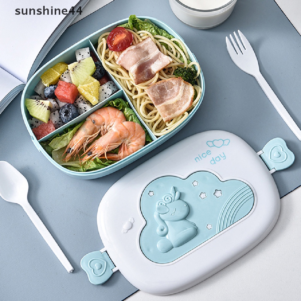 Sunshine Kotak Makan Bento Portable Dengan Kompartemen Untuk Piknik Anak