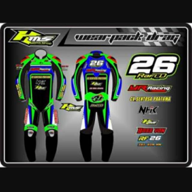 Custom Wearpack Roadrace BONUS SARUNG TANGAN ROADRACE desain nama dan nomer bisa