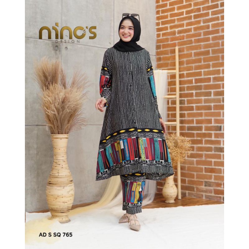 Setelan Tunic dan Celana Kode AD-S-SQ-0765 Ori by Ninos Design